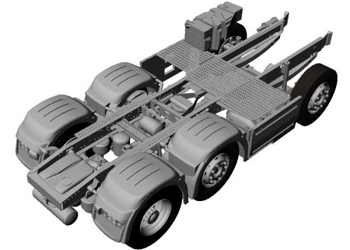 Middle steering lifting axle for Dutch truck