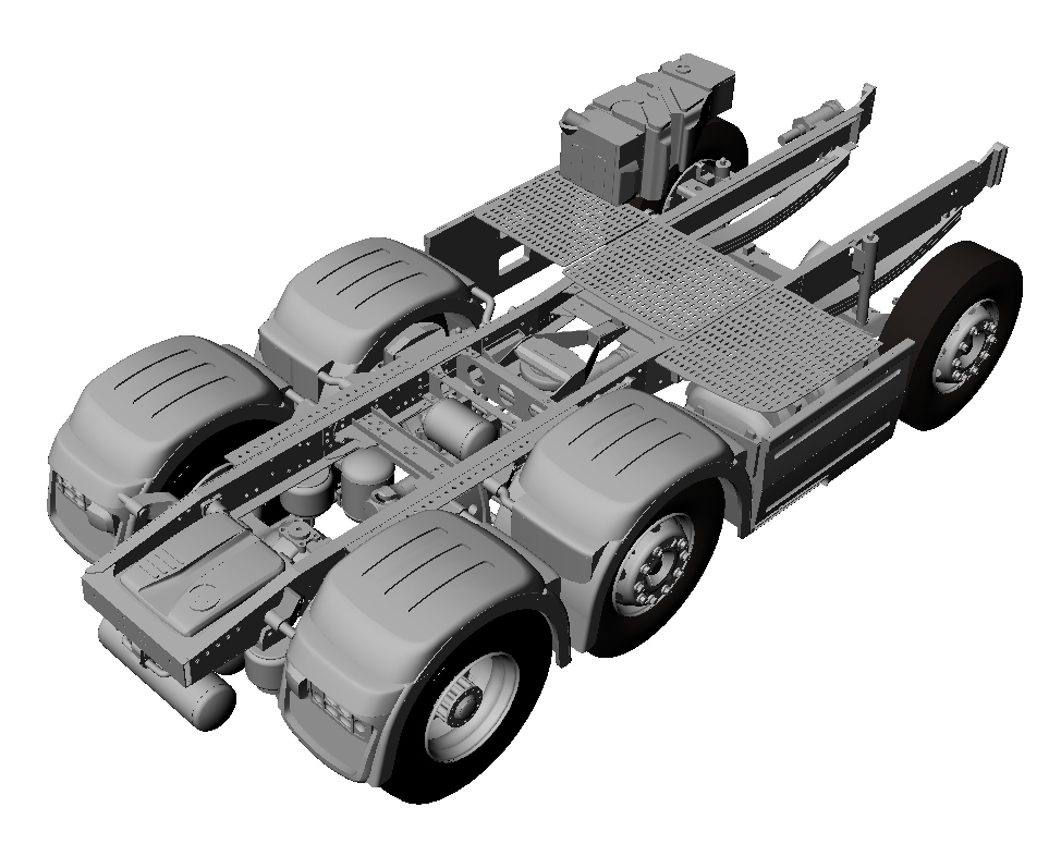 Middle steering lifting axle for Dutch truck