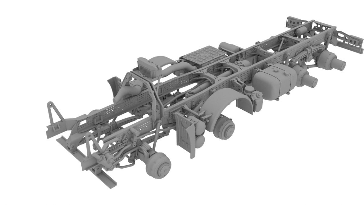 8x8 chassis for German construction truck
