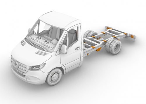 5.5 ton "M-S" truck, standard (3665 mm). Resin kit, 1/24