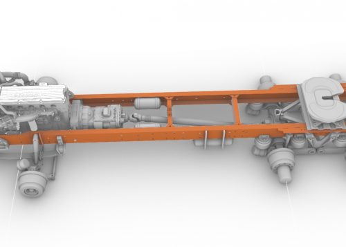 Photo-etched chassis for Aussie T610 regular truck. Scale 1/24