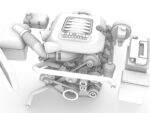 6.4 liter V8 petrol engine. Resin kit, scale 1/24