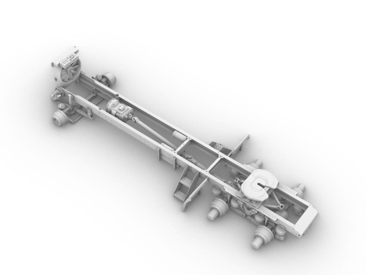 Chassis for US W990 truck (day cab). Scale 1/24