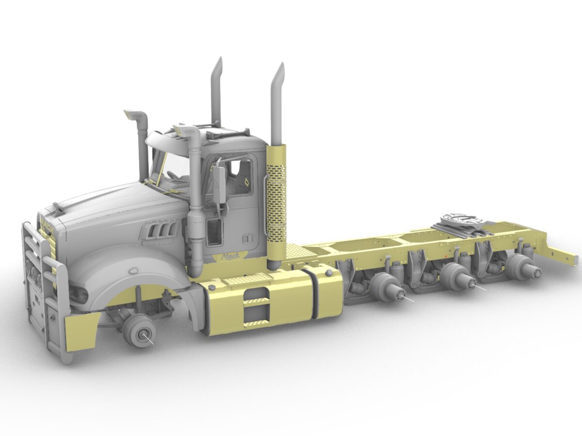 Tri-drive AD-390 suspension (day cab). Conversion kit. 1/24