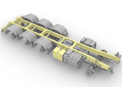 French truck 8x4 tridem chassis. Scale 1/24